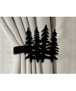 Lodge Theme Pine Tree Woods Drapery Holdback in Black Rust or Unpainted - $39.00