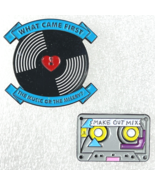 Mix Tape Heart LP Vinyl 2 Enamel Pinback Lot Make Out Music Misery Came ... - £18.80 GBP