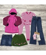 Clothes Lot Girls Sz 6-7-8 6pc Denim Coat Skirts Pajamas Fall Back to Sc... - $37.42