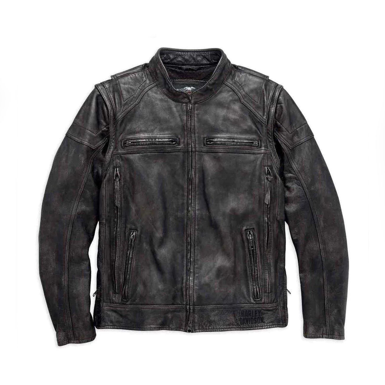 Harley-Davidson Men’s Dauntless Convertible Real Leather Riding Jacket