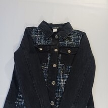 Venus Women's Size XS Black & Blue Embellished  Button Up Shirt Denim Jacket  image 13