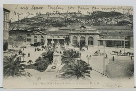 France TOULON Place Vauban et la Gare du P.L.M. 1905 Postcard L14 - £9.44 GBP