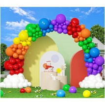 412Pcs Rainbow Balloon Arch Kit Assorted Colors 18 12 10 5 Inch, Different Sizes - £32.96 GBP