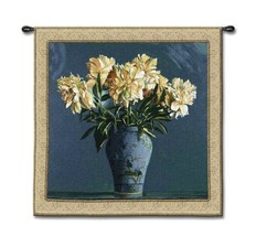 53x53 CHINA BLUE Floral Flower Tapestry Wall Hanging - £142.11 GBP
