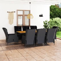  Outdoor Dining Set Dark grey and black - $3,020.56 CAD