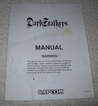 Capcom Dark Stalkers Video Arcade Game Manual As Is Service Repair Instructions - £11.00 GBP