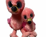 Ty Silk Beanie Boos Gilda 9”and  6&quot;Pink Flamingo Plush Blue Glitter Eyes... - £12.34 GBP