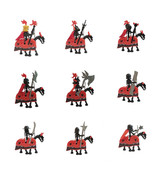 Skeleton Red Dragon Knights Mounted on Skeleton Horses 18 Minifigures Lot - $446.65 MXN
