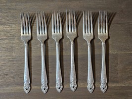 Oneida DISTINCTION 6 Dinner Forks Silver Plate Prestige 1951 Silverware ... - $19.75
