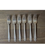 Oneida DISTINCTION 6 Dinner Forks Silver Plate Prestige 1951 Silverware ... - £15.65 GBP