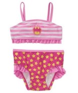NEW Baby Girl DC ComicsFuture Batgirl Pink Ruffle Trim Bikini Swimsuit S... - $12.99