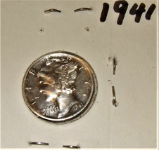 Dime Coin - Mercury Dime - 1941 P Mercury Dime - £3.15 GBP