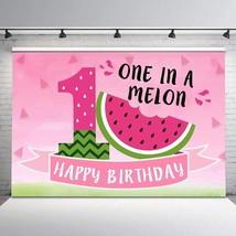7X5Ft One In A Melon Backdrop Watermelon 1St Photography Watercolor Summer Birth - $19.99