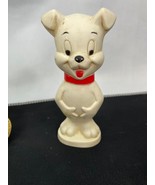 Pair of Vintage Baby Sqeak Toys Dog and Bear Works Italy - $16.46 CAD