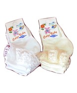 2 Pairs Short Socks Lace Baby Scotland Mulberry Thread Art. 156N Made In... - $158.10 MXN