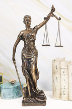 Ebros Large Greek Lady Goddess Of Justice La Justica Bronzed Resin Figurine 18&quot;H - £78.18 GBP