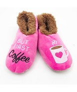 Snoozies Women&#39;s But First  Coffee Non Skid Slippers Medium 7/8 Pink - $17.64 CAD