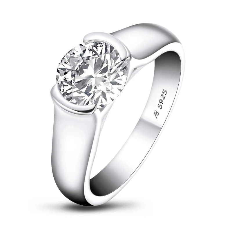 2ct Moissanite Diamond Solitiare Engagement Rings For Women 100% 925 Sterling Si - £46.34 GBP