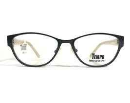 Tempo Wm5105 BK Brille Rahmen Elfenbein Schwarz Cat Eye Voll Felge 49-16-135 - £29.60 GBP