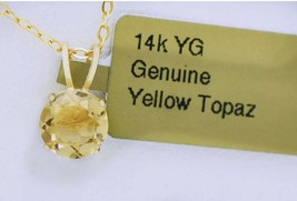 Natural 1.23 Ctw Yellow Topaz Pendant 14k Gold * Made In Usa* Free Appraisal ** - $153.45