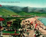 Vtg Postcard c 1910 - THe Beach at Santa Barbara California - Unused  - $6.88