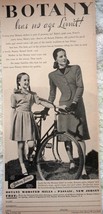 Botany Has No Age Limit Mother &amp; Daughter With Bike 1940s - $5.99