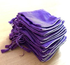 25 Pc Raw Silk Jewelry Pouch Bag pompon cordon faveur de fête de mariage... - £19.25 GBP