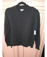 Daily Ritual Women&#39;s Ling-Sleeve Crewneck Sweater, Black Size XS - $24.60 CAD