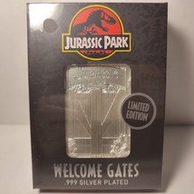 Jurassic Park Welcome Gates Silver Plated Metal Card Ingot Official Coll... - $29.02