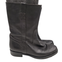 J.Crew Brewster Black Leather Boots Womens Size 12 Model 86186 Mid-Calf - £34.95 GBP