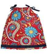 Hanna Andersson Girls Shift Dress Red Blue Paisley Sleeveless 100% Cotton 4 - $244.80 MXN