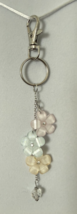 Handcrafted Keychain/Purse charm, Flowers and clear rondelle bead on SS ... - $9.90