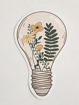 Flower in Lightbulb with Light Peach Colored Background Sticker Decal Awesome - £1.90 GBP