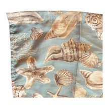 Shower Curtain Beach Coastal Fabric Shower Curtain Shells Blues 71&quot; Nautical - £26.30 GBP