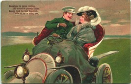 Automobile Romance The Thrill Of a Kiss Embossed DB Postcard D11 - £11.18 GBP