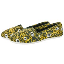 Green Bay Packer NFL Womens Canvas Script Shoes Tom Style - £16.04 GBP