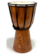Djembe Jamaica Bongo Hand Carved Wooden Drum 9.5” x 5.5” Turtles - $38.43 CAD