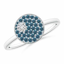 ANGARA White &amp; Blue Natural Diamond Cluster Aries Cocktail Ring (HSI2, 0.37 Ctw) - £1,048.59 GBP