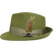 Men BENTLY HEADWEAR Hat Australian Wool Pinch Front Fedora Lite HU424 Olive image 4