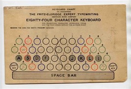 Keyboard Chart Fritz Eldridge Typewriting 84 Character Smith Premier Key... - £29.58 GBP