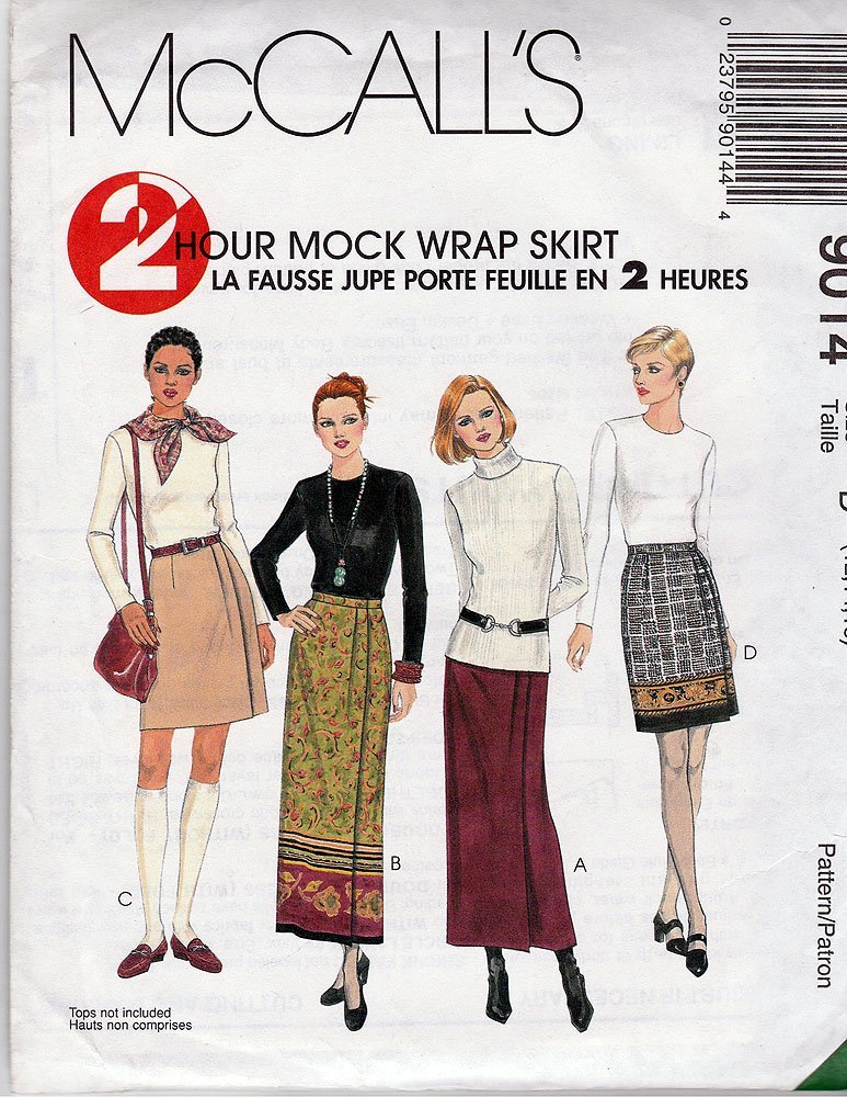 McCall's 90142001 Misses' Mock Wrap Skirt; Size D 12-14-16 - £5.35 GBP