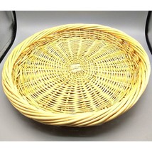 Large Round Wicker Tray, Rustic Ottoman Basket, Coffee Table Serving Tray - £40.20 GBP