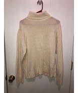 Vintage Columbia Womens XL Knit Turtleneck Pullover Sweater Cream Color - €17,24 EUR