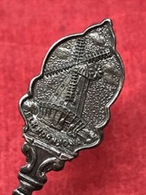 Travel Souvenir State 4.5&quot; Collector Silver Plated Spoon- Windmill Elk H... - $11.83