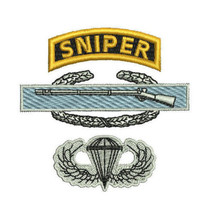 CIB Combat Infantry Badge with Jump Wings and Sniper Tab Embroidered Pol... - $32.95+