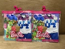 LOT OF 2 PACKS Barbie and Ken Fashions. Total 4 Outfits &amp; 4 Accessories - £7.73 GBP