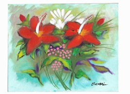Floral Expressionism 8 x 10 Canvas Panel Acrylic PTG - £18.38 GBP
