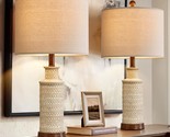 24&#39;&#39; Farmhouse Table Lamp Set Of 2 For Bedroom Living Room Vintage Rusti... - $118.99