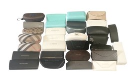 Lot 30 Eyeglass Sunglass Case Gucci Tiffany Burberry Versace Prada Tom F... - $149.99