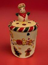 Vintage K&#39;s Collection Holiday Christmas Mini Cookie Treat Candy Jar Cer... - $27.31 CAD